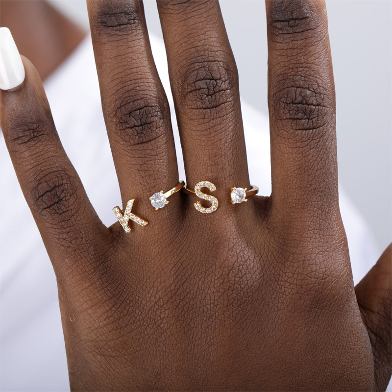 Adjustable Initial Letter Ring by Hylify