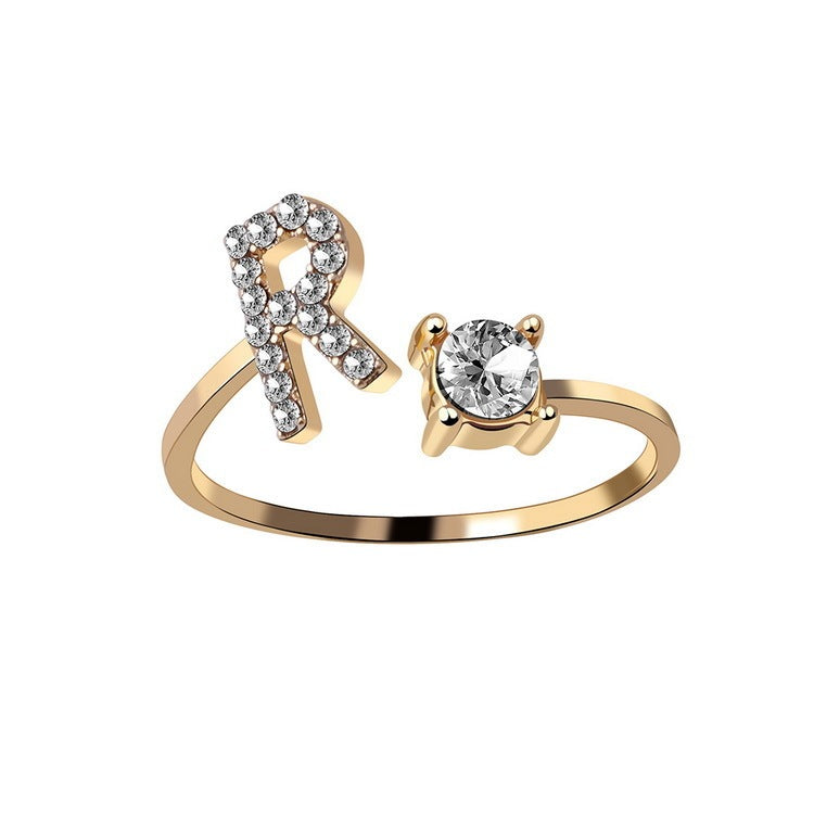 Adjustable Initial Letter Ring by Hylify