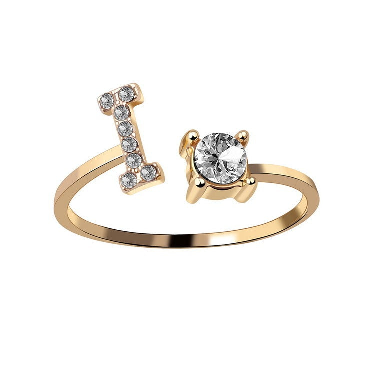 Adjustable Initial Letter Ring by Hylify