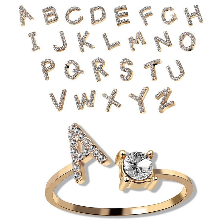 Adjustable Initial Letter Ring by Hylify