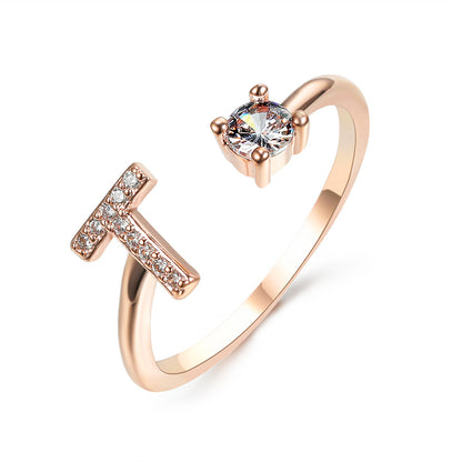 Adjustable Initial Letter Ring by Hylify