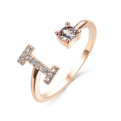 Adjustable Initial Letter Ring by Hylify