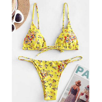 Summer Flowers Print Bikini - Sexy Beach Swimming Suit - Fashion Push Up Swimsuit - One pieces - Micro bikini - Bathing suits