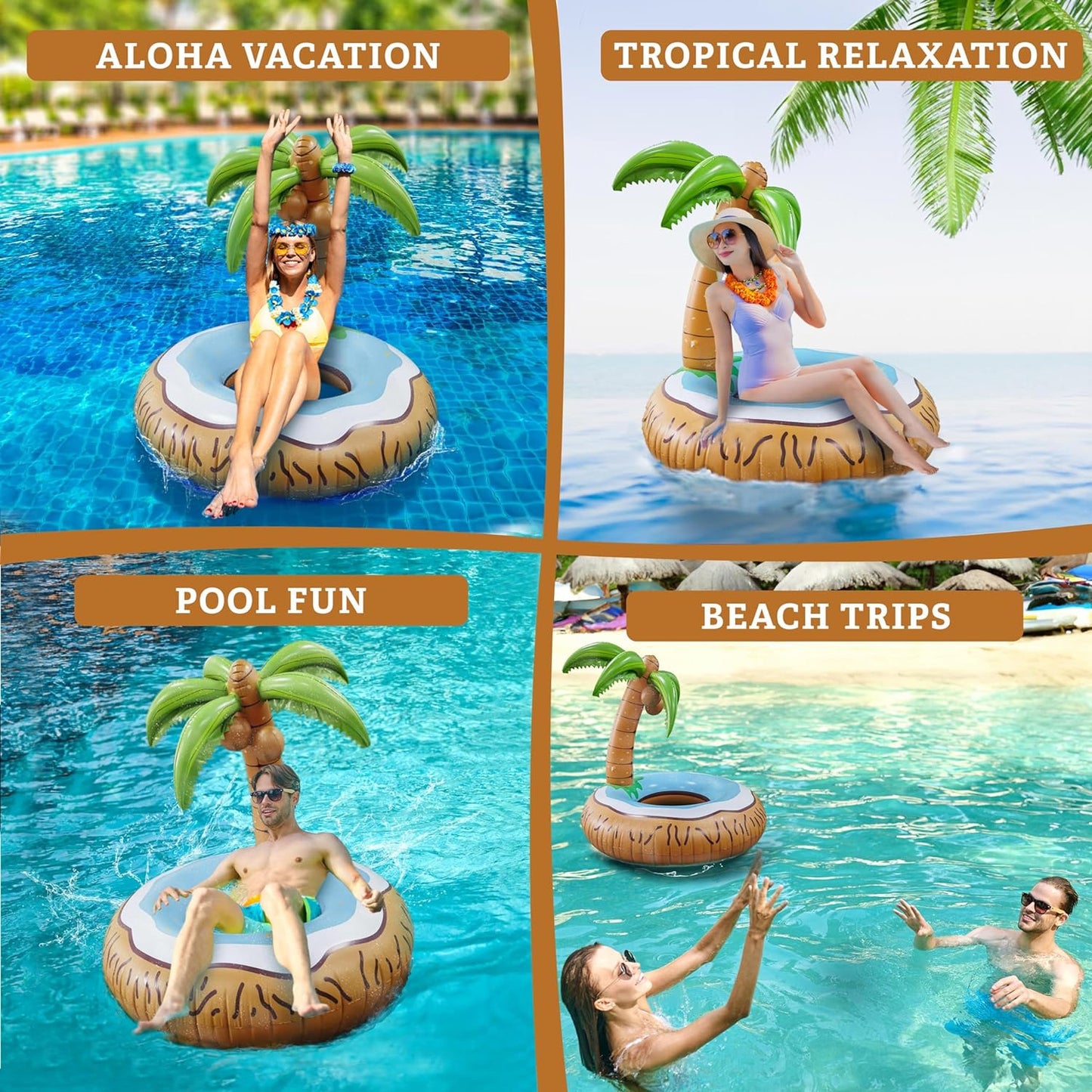 Printed Coconut Tree Inflatable Floating Row