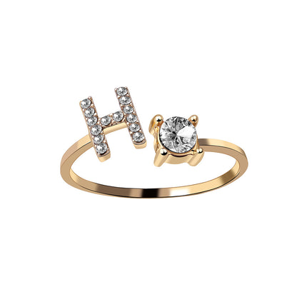 Adjustable Initial Letter Ring by Hylify