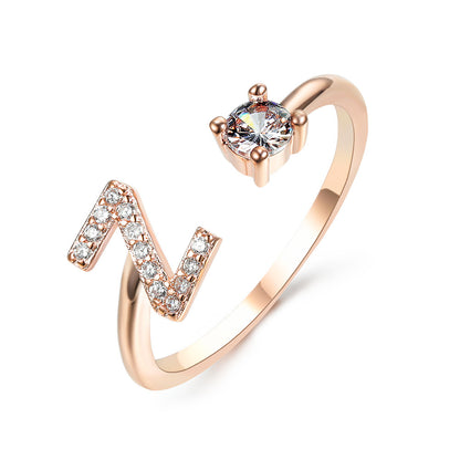 Adjustable Initial Letter Ring by Hylify