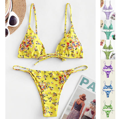 Summer Flowers Print Bikini - Sexy Beach Swimming Suit - Fashion Push Up Swimsuit - One pieces - Micro bikini - Bathing suits